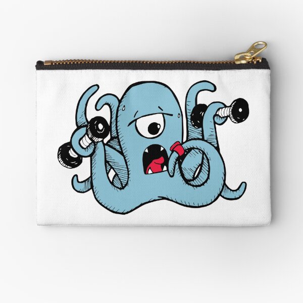 A Kraken Monster Working Out Zipper Pouch