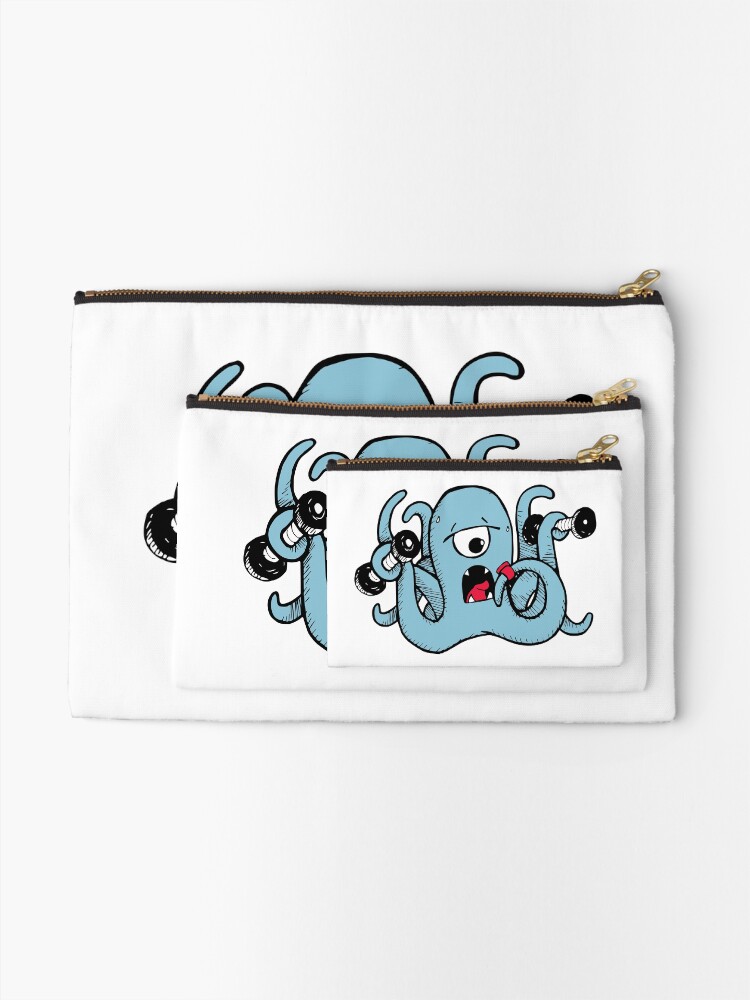 Thumbnail 2 of 4, Zipper Pouch, A Kraken Monster Working Out designed and sold by MizticaHouse.