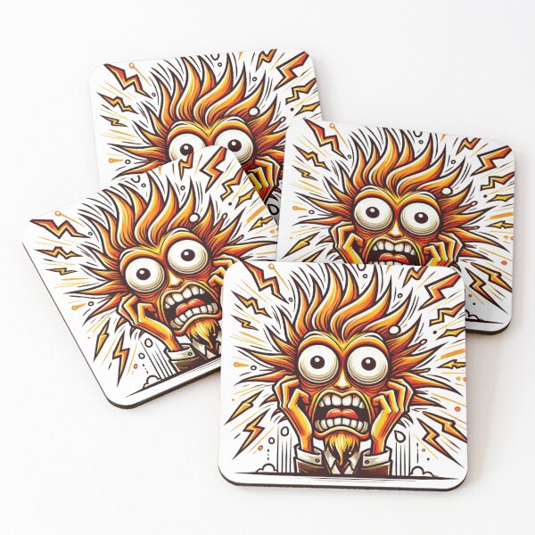 Item preview, Explosive Cartoon Face of Panic and Distress” designed and sold by hassanimarket7.