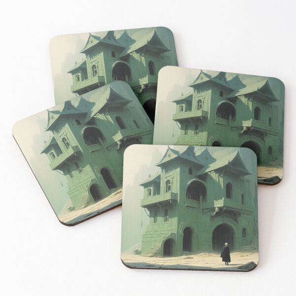 Item preview,  Ancient Sci-Fi Cityscape | Mysterious Green Ruins in the Sand designed and sold by Antalahia.