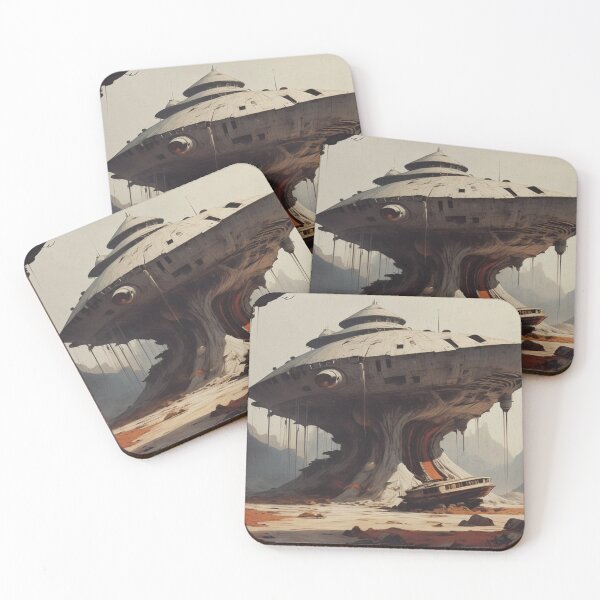 Item preview,  Abandoned Alien Spaceship on an Arid Planet | Sci-Fi Landscape Art designed and sold by Antalahia.