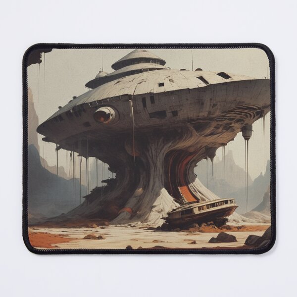 Item preview,  Abandoned Alien Spaceship on an Arid Planet | Sci-Fi Landscape Art designed and sold by Antalahia.