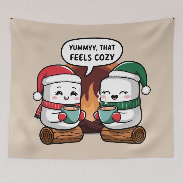 Item preview, Marshmallows drinking Hot chocolate - Cozy Holiday Night designed and sold by SharingLove.
