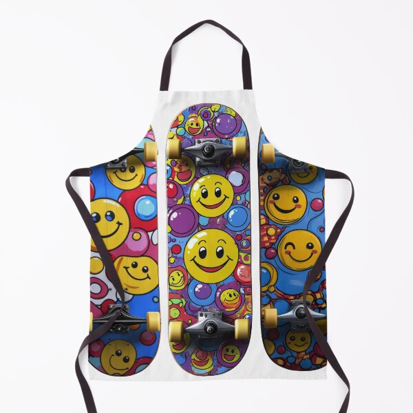 Item preview, Colorful cartoon skateboard design featuring smiley faces for fun and trendy streetwear style designed and sold by Jasava Shop.