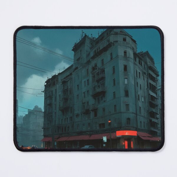 Item preview, Dark Urban Cityscape with Neon Lights | Cinematic Dystopian Art designed and sold by Antalahia.