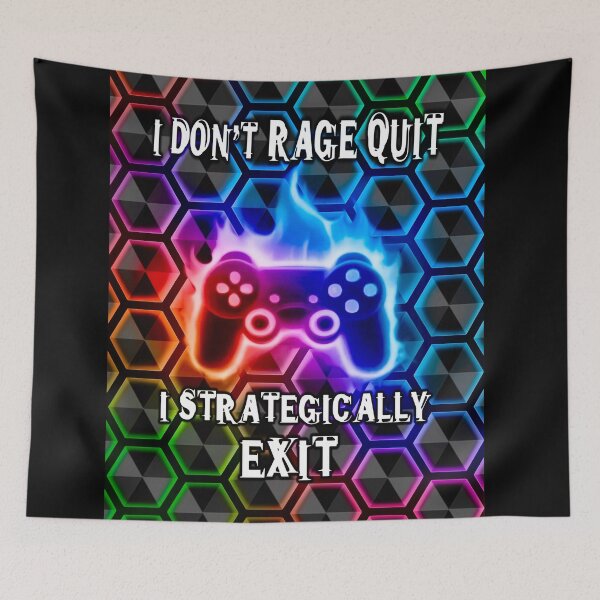 Item preview, Rage Quit Gamer Funny Hexagons Pattern designed and sold by PhyrexiaB.