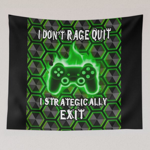 Item preview, Rage Quit Gamer Funny Hexagons Pattern  designed and sold by PhyrexiaB.