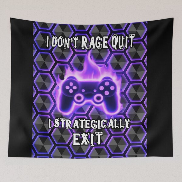 Item preview, Rage Quit Gamer Funny Hexagons Pattern  designed and sold by PhyrexiaB.