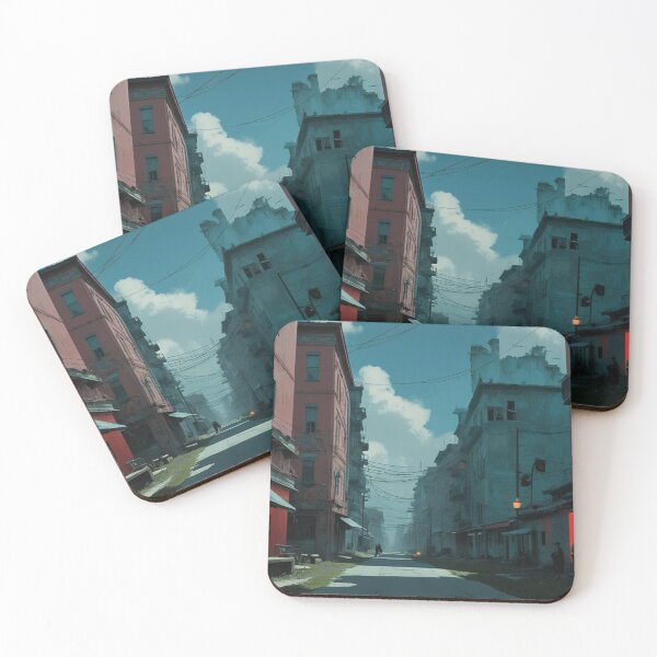 Item preview, Abandoned Street with Neon Glow | Atmospheric Urban Scene designed and sold by Antalahia.