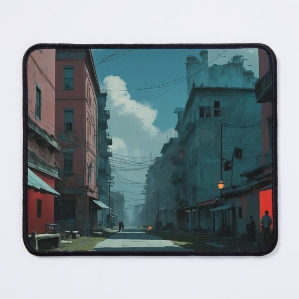 Item preview, Abandoned Street with Neon Glow | Atmospheric Urban Scene designed and sold by Antalahia.