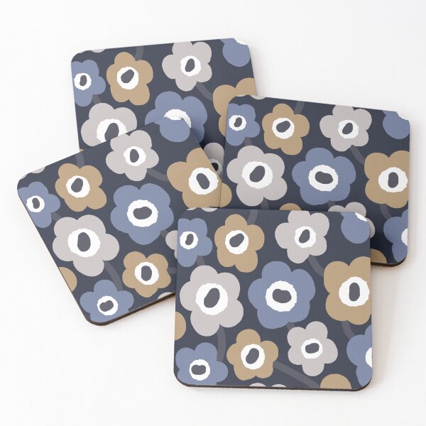 Item preview, Bold Retro Vintage Nordic Flowers in Winter Colors designed and sold by Deutschic.