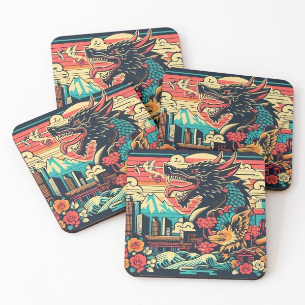 Item preview, Retro Japanse Dragon Image, Mount Fuji designed and sold by neildoch.