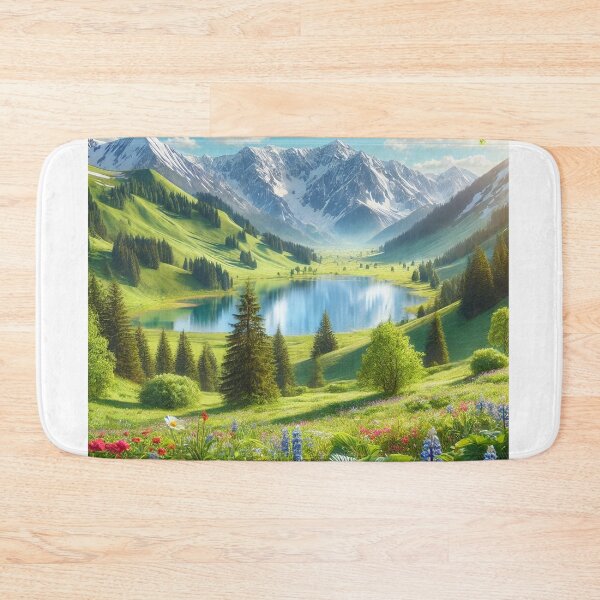Item preview, Spring landscape with mountains and lake designed and sold by shefo99.