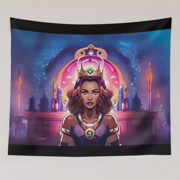 Item preview, Fabulous Woman Pink Cyberpunk Neon Retro Goddess designed and sold by Melan Designs.