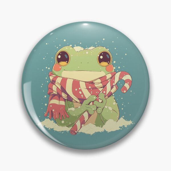Item preview, Cute frog eating a candy cane designed and sold by etherElric.