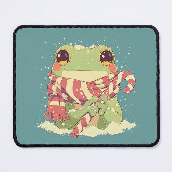Item preview, Cute frog eating a candy cane designed and sold by etherElric.