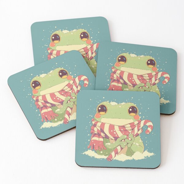 Item preview, Cute frog eating a candy cane designed and sold by etherElric.