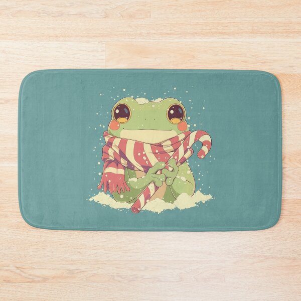 Item preview, Cute frog eating a candy cane designed and sold by etherElric.