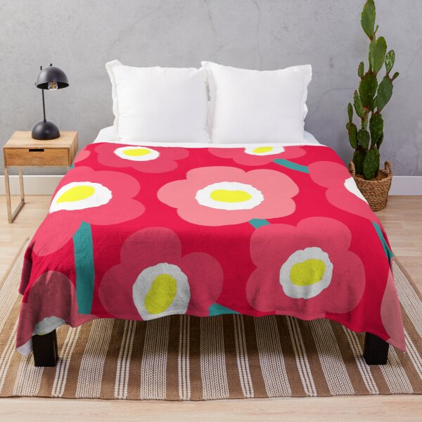 Item preview, Iconic Blooming Retro Vintage Scandinavian Cherry Pink Flowers designed and sold by Deutschic.