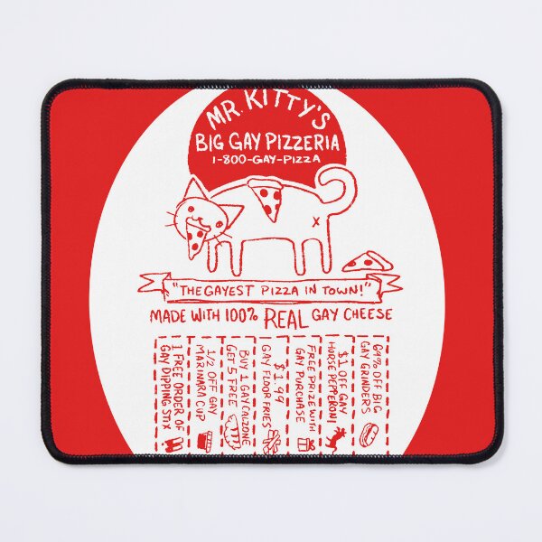 Item preview, Mr. Kitty's Big Gay Pizzeria (White) designed and sold by mrburns78.