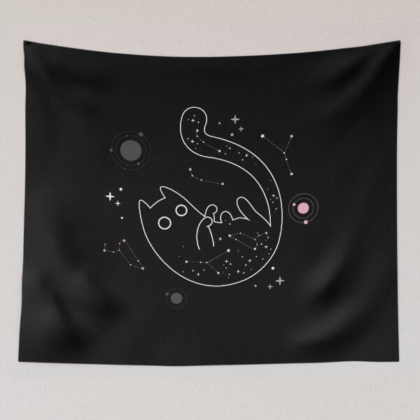 Item preview, Demigirl Cat Space Galaxy LGBT Pride Flag designed and sold by Clara Hollins.