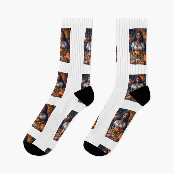Item preview, Beautiful black haired girl with turkey in cute gifts for thanksgiving and helloween designed and sold by thankful-loco.