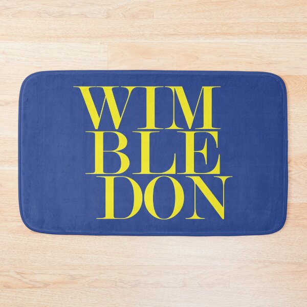 Aperçu de l'œuvre Souvenir de voyage patriotique minimaliste typographique de Wimbledon au Royaume-Uni (bleu) créée et vendue par kakarikihill.