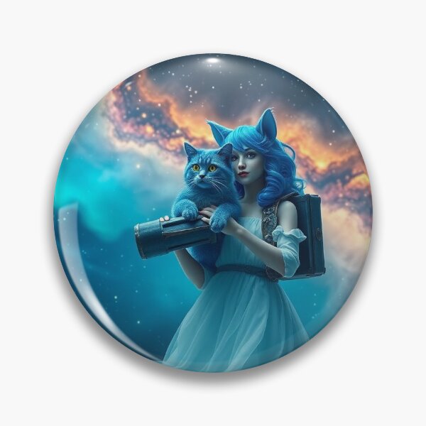 Item preview, Fantasy cat girl with her beautiful blue pussy cat designed and sold by brianh6854.