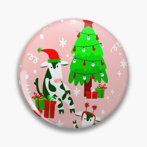 Item preview, pink christmas tree santa cow  designed and sold by Gossip Rag.