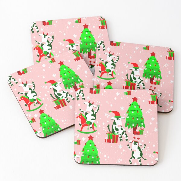 Item preview, pink christmas tree santa cow  designed and sold by Gossip Rag.