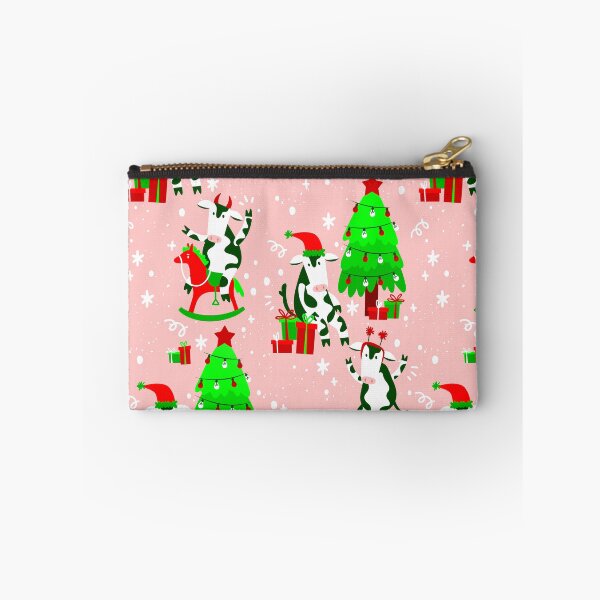 Item preview, pink christmas tree santa cow  designed and sold by Gossip Rag.