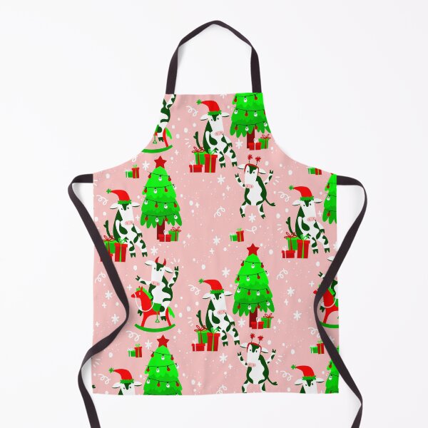 Item preview, pink christmas tree santa cow designed and sold by Gossip Rag.