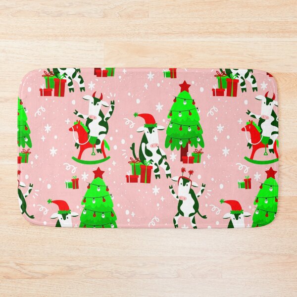 Item preview, pink christmas tree santa cow  designed and sold by Gossip Rag.