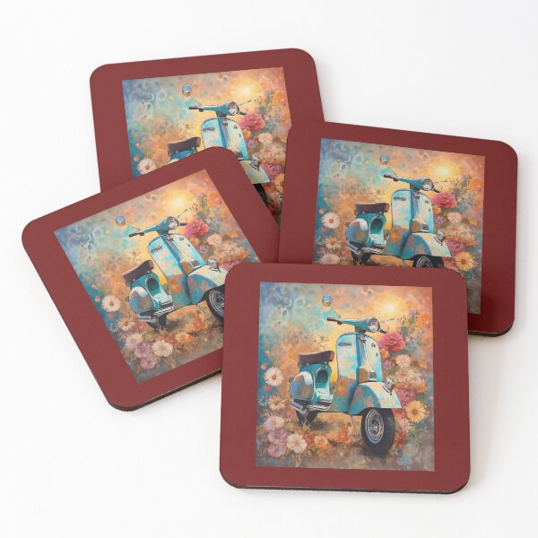Item preview, "Bohemian Sunset Ride: Vintage Lambretta" designed and sold by Artisticanvas.