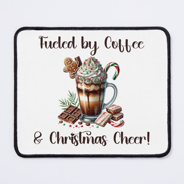 Item preview, Fueled by Coffee & Christmas Cheer - Festive Holiday Coffee Lover Design designed and sold by sirenandscript.