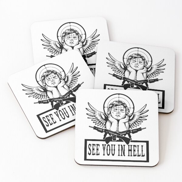 Item preview, See You In Hell; Angel Target; Sniper; designed and sold by StickerApe.