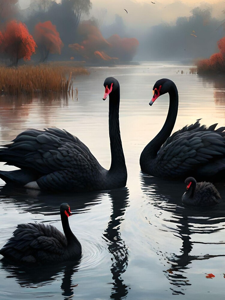Thumbnail 4 of 4, iPhone Case, BLACK SWANS designed and sold by PIGCASSOSAIART.