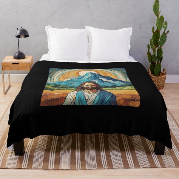 Item preview, Jesus Christ with mountain and sun, anime epic happy for autumn and thanskgiving gifts designed and sold by thankful-loco.