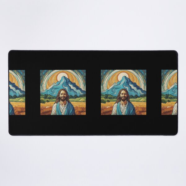 Item preview, Jesus Christ with mountain and sun, anime epic happy for autumn and thanskgiving gifts designed and sold by thankful-loco.