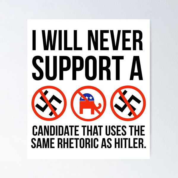 Item preview, I will never support a candidate who uses fascist rhetoric  designed and sold by Rachel the Artist .