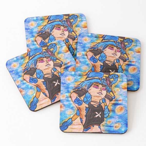 Artikelvorschau, Jinx Pulver Aquarell Fanart Arcane Sternennacht entworfen und verkauft von feardeargcrafts.