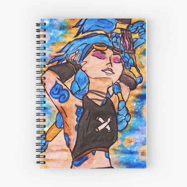 Item preview, Jinx Powder Watercolour Fanart Arcane Starry Night designed and sold by feardeargcrafts.