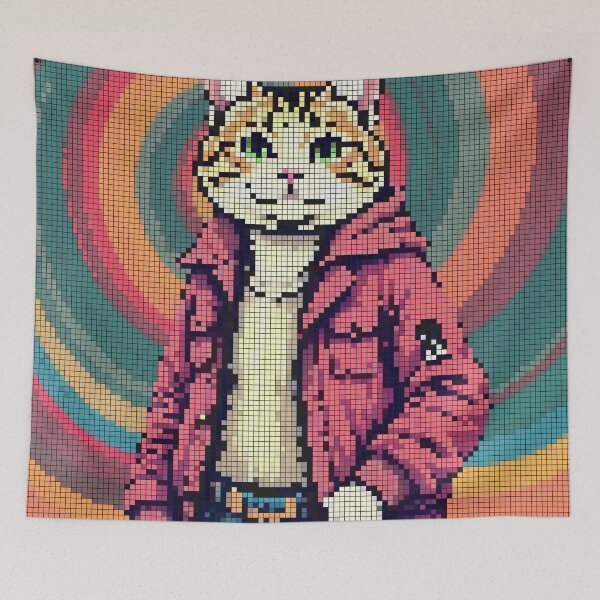Item preview, Fringe Feline A Pixel Style designed and sold by NaturePixel.