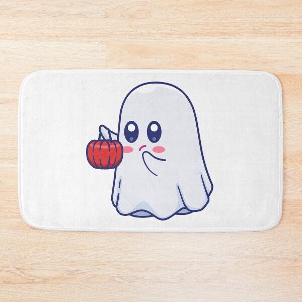 Item preview, Cute cartoon ghost carrying bucket of pumpkin candy designed and sold by alvariski.