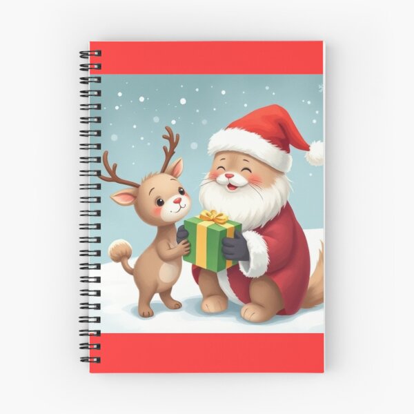 Item preview, Santa, Reindeer, and a Gift in the Snow: A Magical Christmas Scene designed and sold by RyoSaeba90.