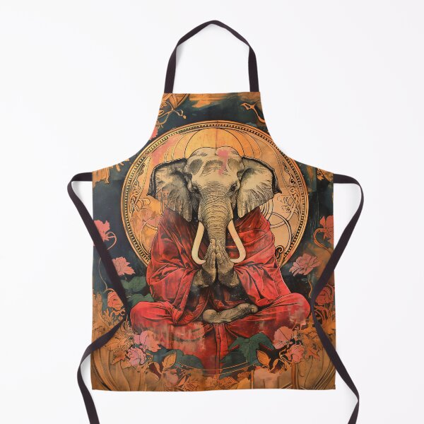 Item preview, Vintage Elephant Monk Seated In Prayer Meditation designed and sold by entwithanaxe.