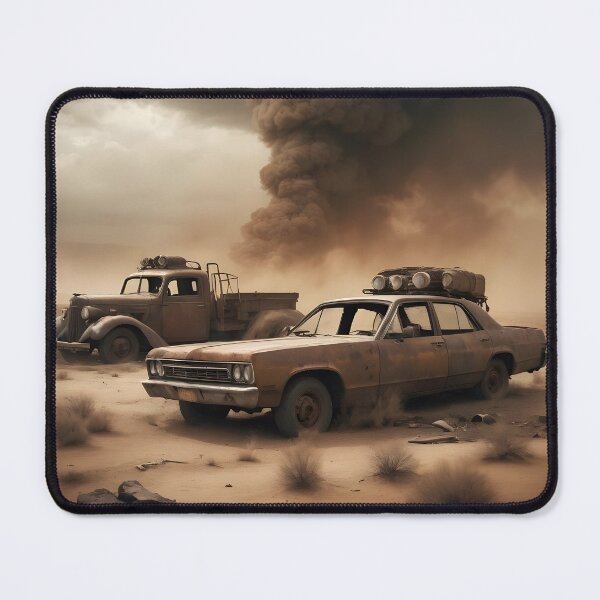 Item preview, Post-apocalyptic Rusty Vehicles on Desert Landscape 01 designed and sold by kjp-design.