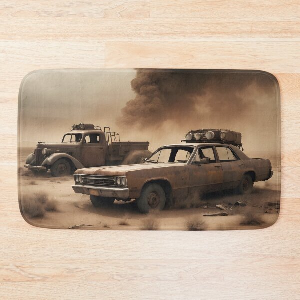 Item preview, Post-apocalyptic Rusty Vehicles on Desert Landscape 01 designed and sold by kjp-design.