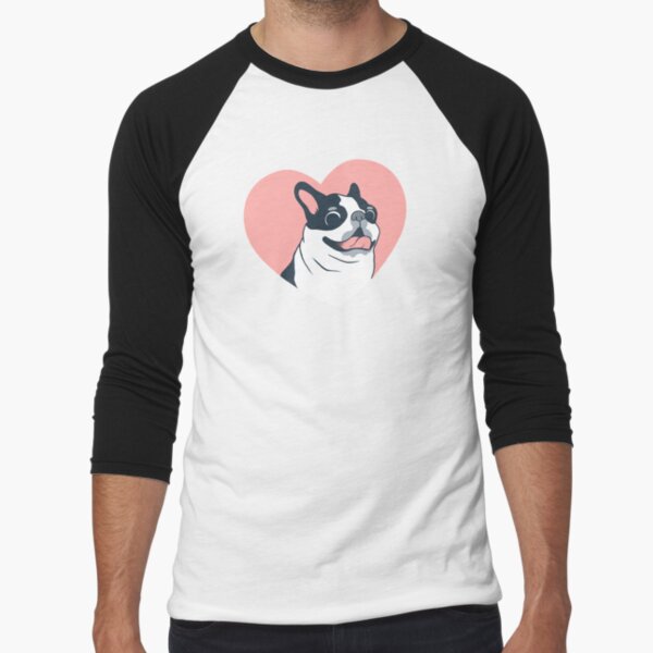 Boston Terrier Love Baseball ¾ Sleeve T-Shirt