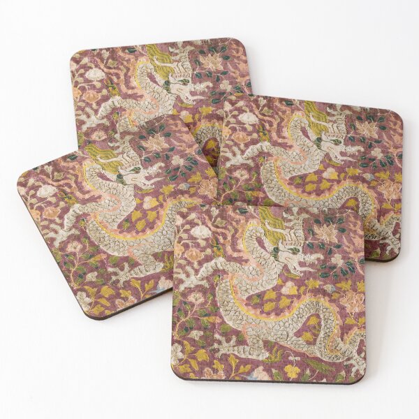 Item preview, ORIENTAL DRAGONS AND FLOWERS Purple Yellow White Antique Floral Tapestry designed and sold by BulganLumini.